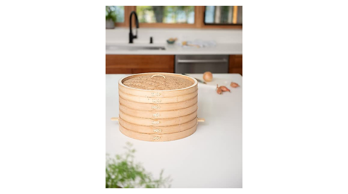Stackable Bamboo Harvest Basket: Durable Veggie Storage