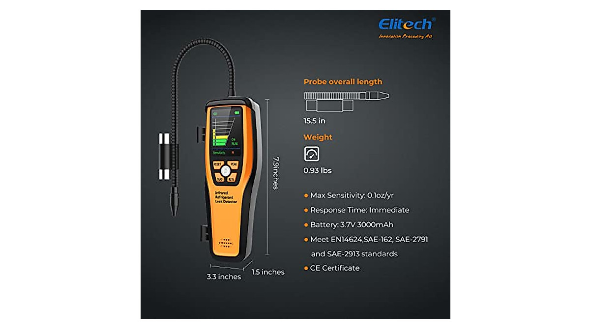 Elitech ILD-200 Refrigerant Leak Detector | 10-Year Sensor Life