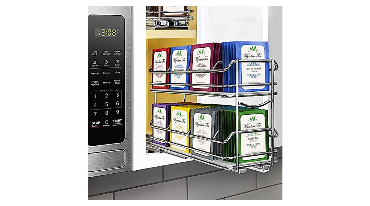 Organize 140 Tea Bags with LYNK Slide Out Holder