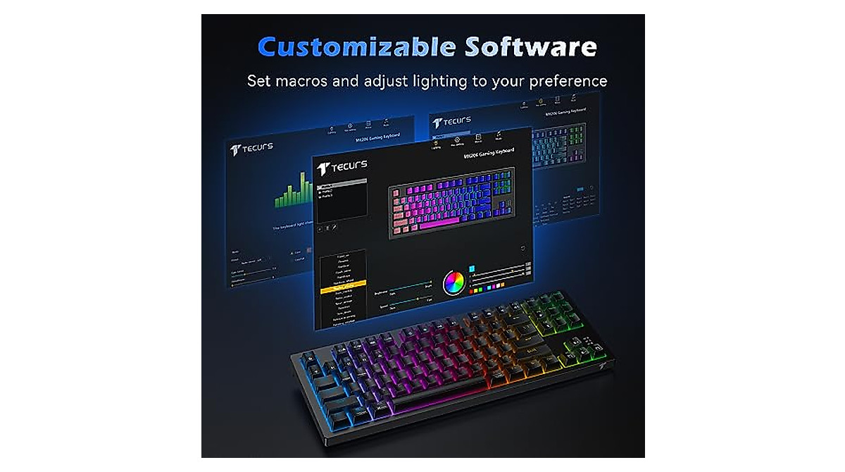 TECURS Wireless Gaming Keyboard - RGB TKL Mechanical Keyboard