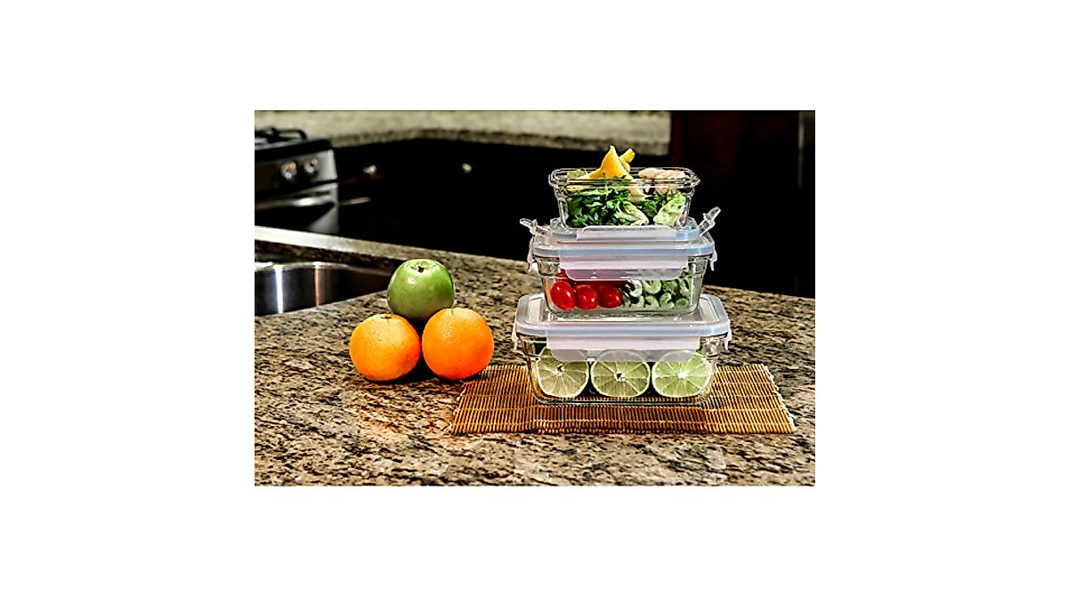 Glasslock 6-Piece Oven Safe Container Set for Food Storage