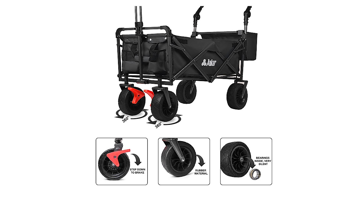 AUKAR Collapsible Wagon - Heavy Duty Utility Cart