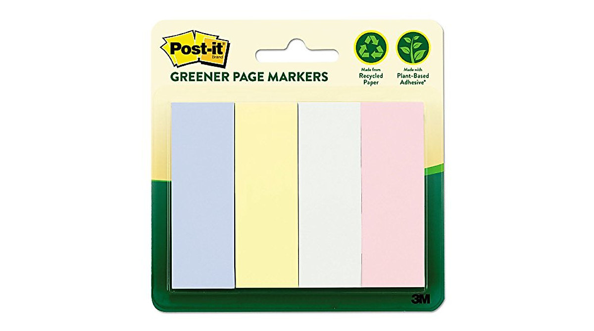Post-it Recycled Pastel Page Flags – Eco-Friendly 200 Flags