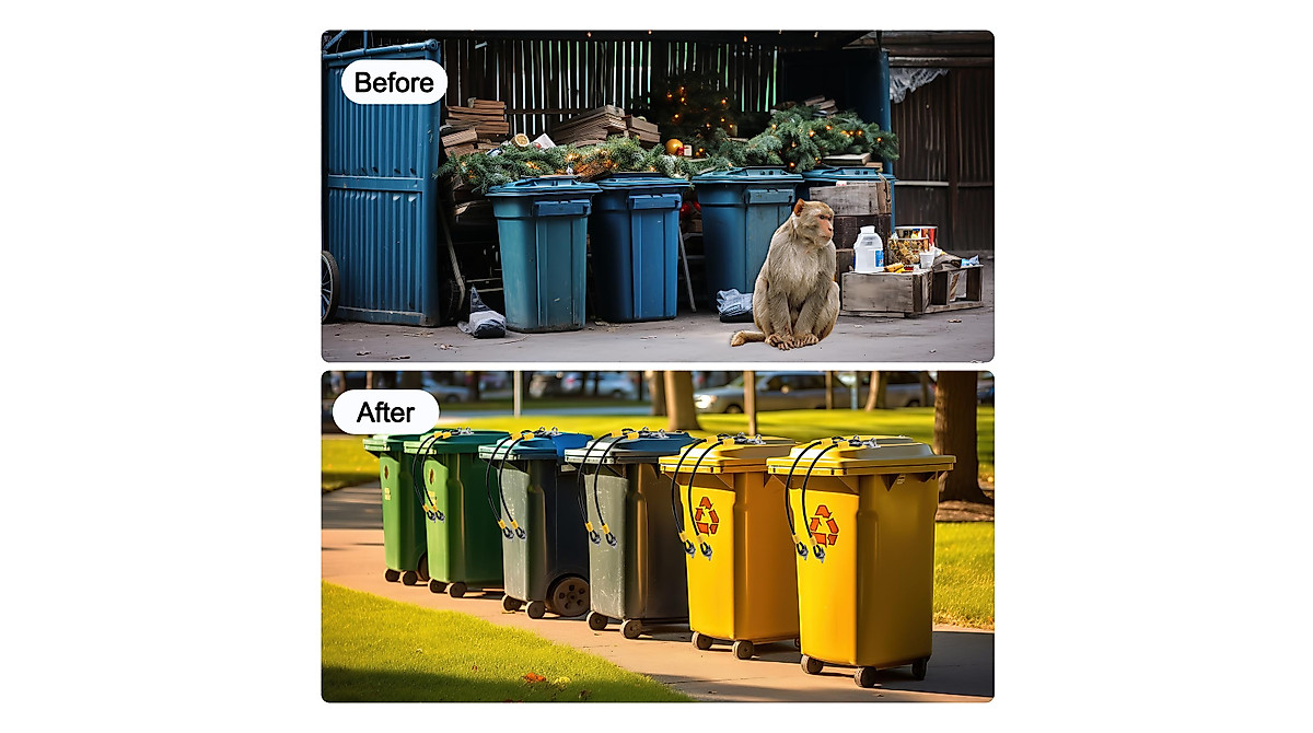 RANERVZ 4-Pack Garbage Can Security Locks for Animals
