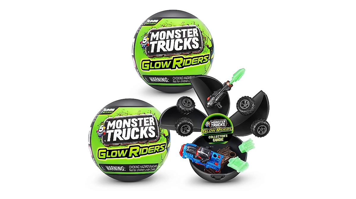 5 Surprise Monster Trucks - Glow Riders Series 2