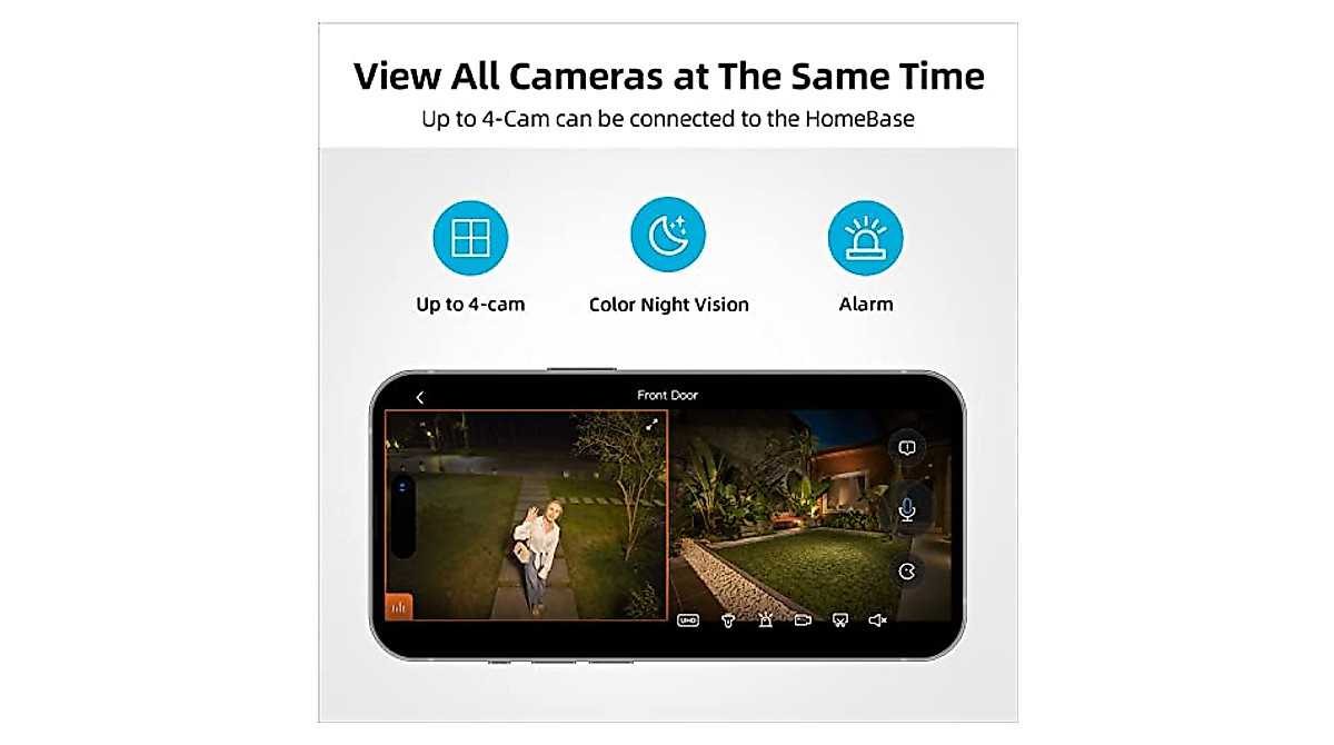 AOSU Wireless 2K Solar Security Cameras - 166° Wide View & No Fees