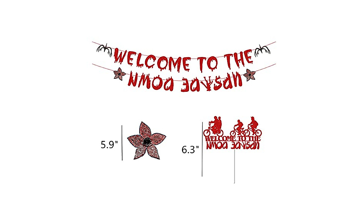 Stranger Party Supplies - Upside Down Banner & Balloons for Themed Parties
