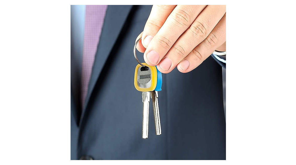32PCS Color-Coded Key Caps & Rings for Easy Key Organization