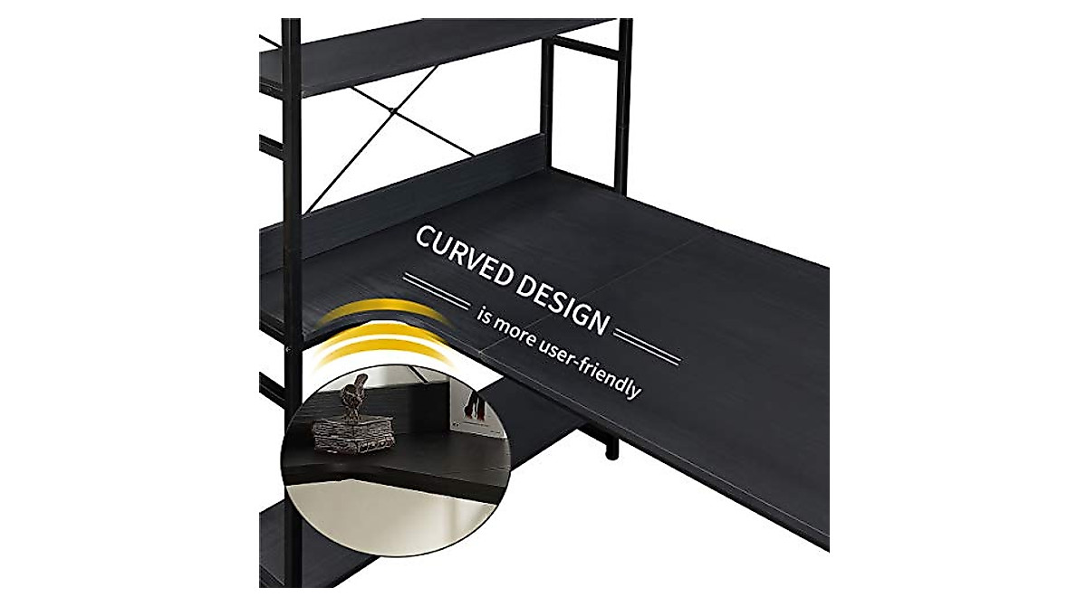 Henf Computer Desk with Bookshelf - Durable & Stylish