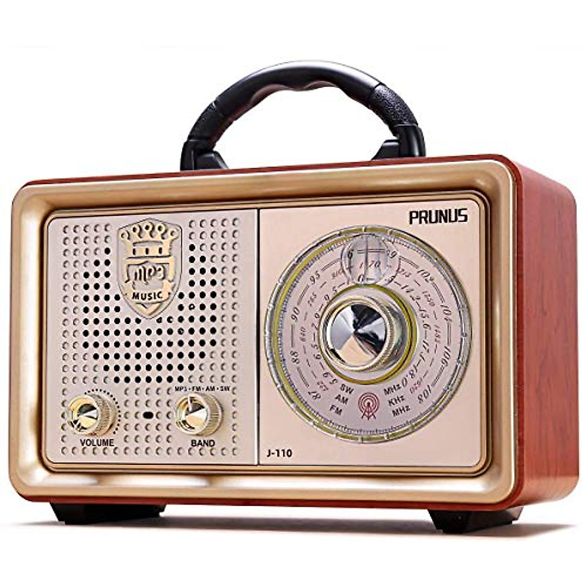 PRUNUS Retro Portable Radio - AM/FM/Bluetooth