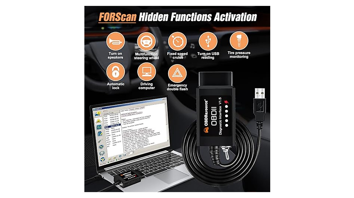 OBDResource FORScan OBD2 USB Adapter for Ford, Mazda, Lincoln Vehicles