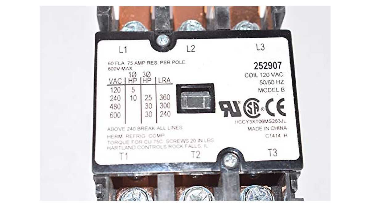 Miller 252907 60A Contactor with Cover for 120V Applications