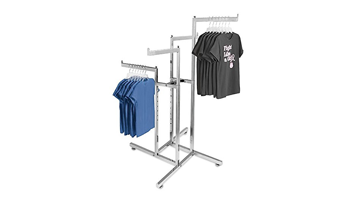Chrome Straight Arm Clothes Rack - 4 Way by ULINE