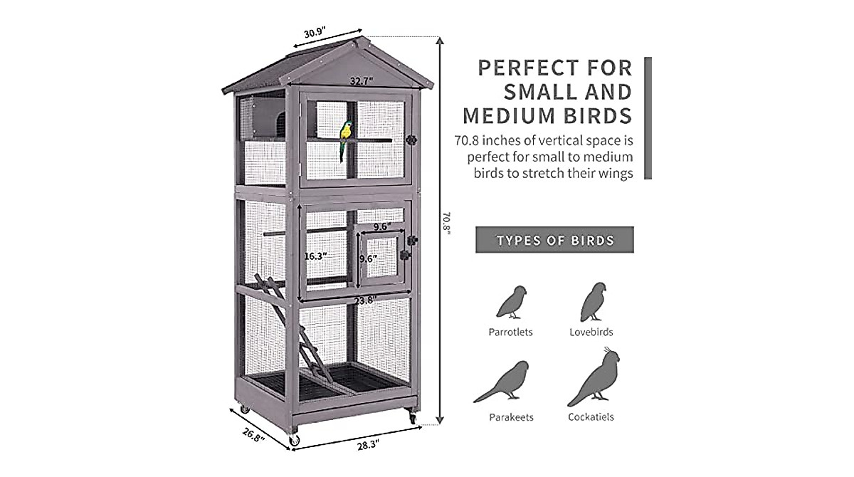 Curated visual reference: Aivituvin Large Wooden Bird Cage For Parakeets Macaws Photo Inspiration