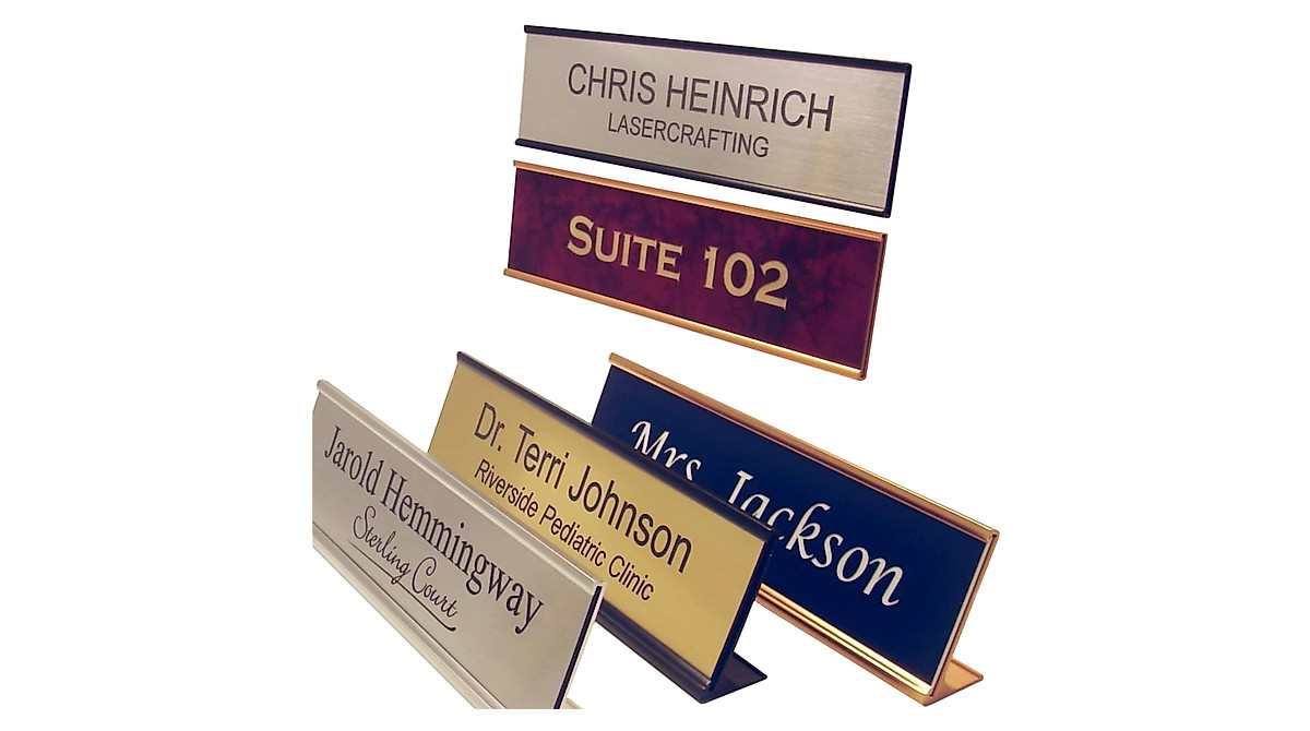 Custom Laser Engraved Office Desk Name Plate & Sign | Personalize Now