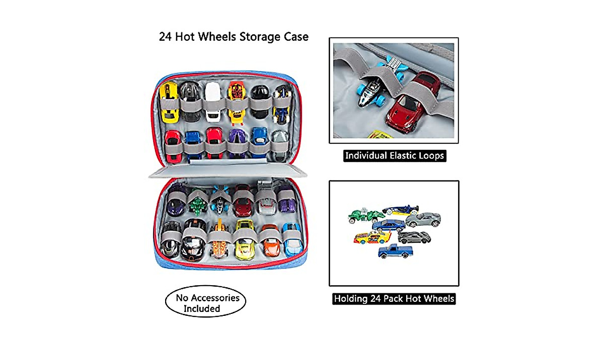 KISLANE 24 Toy Cars Storage Case for Hot Wheels & More