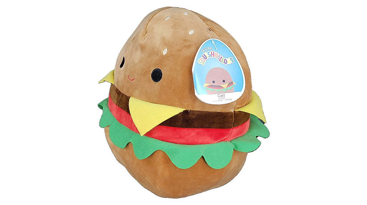 SQUISHMALLOW Carl The Cheeseburger 12 Inch Plush Toy