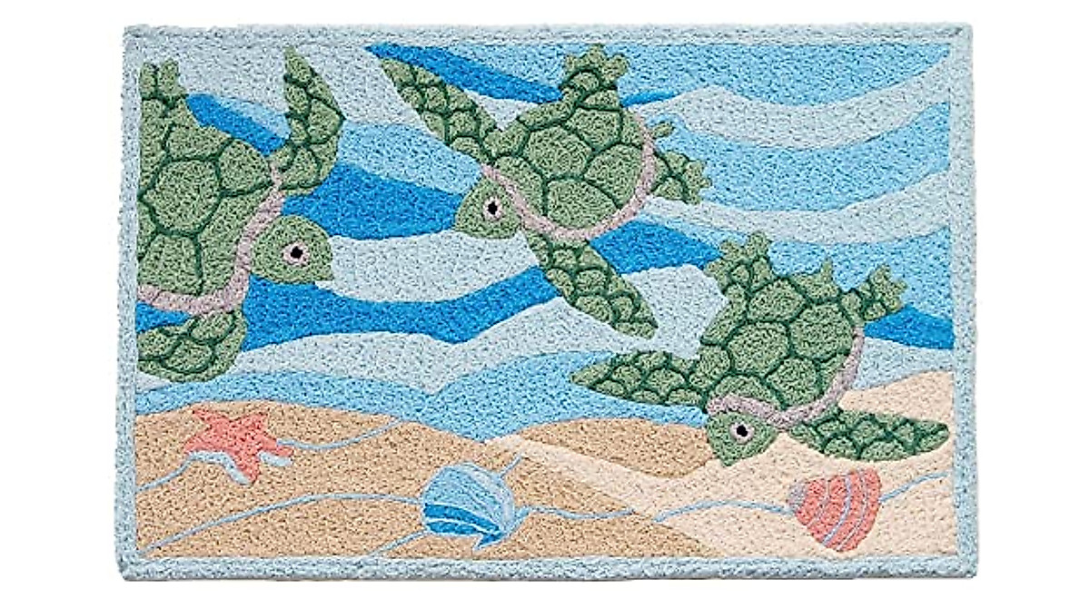 Jellybean Sea Turtle Indoor Outdoor Rug - Beach & Coastal Style