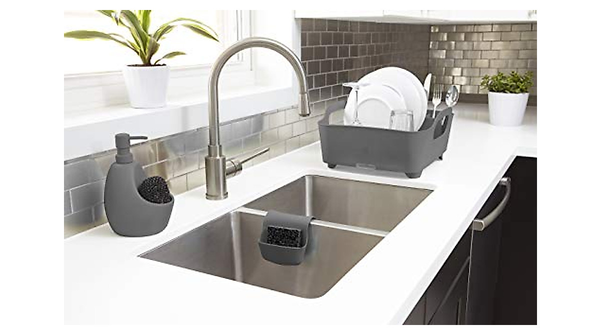Umbra Tub Dish Drying Rack - Portable Self-Draining Kitchen Organizer