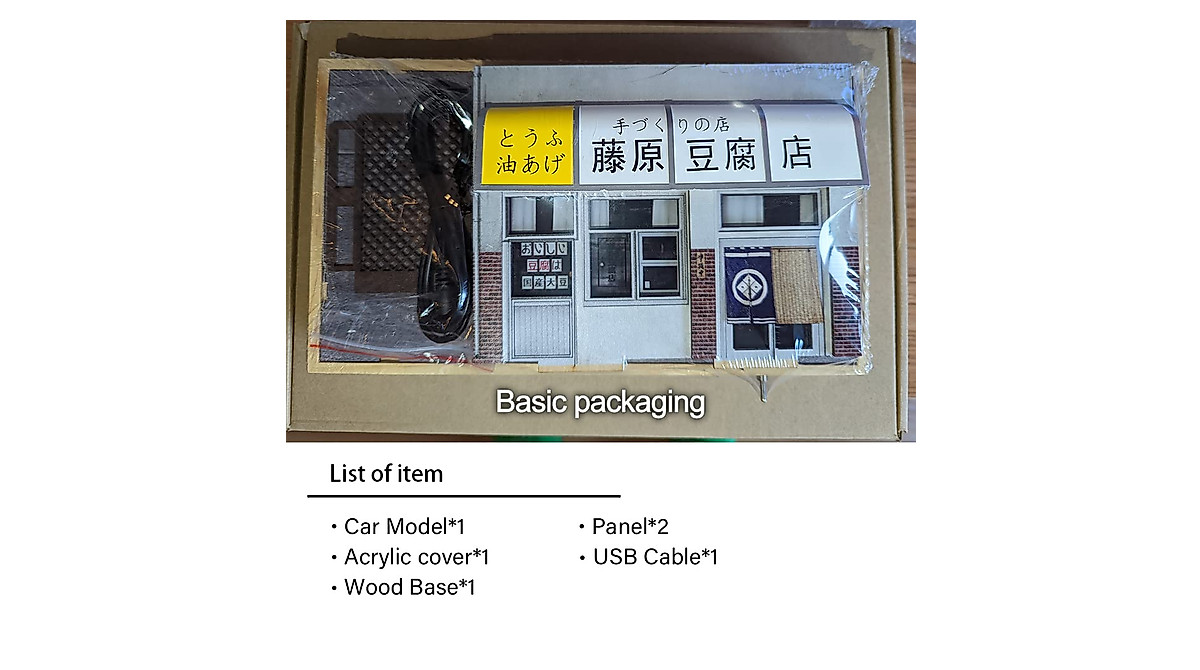 Display Your 1/32 Scale AE86 in LED Fujiwara Tofu Scene Case