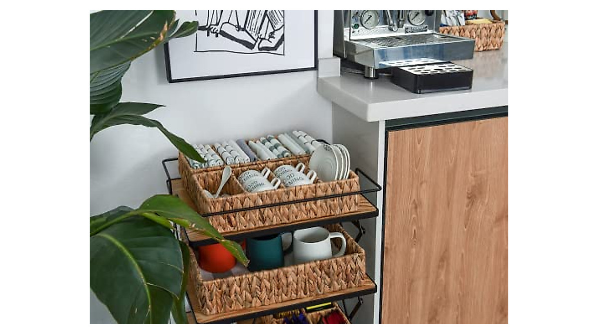 StorageWorks Water Hyacinth Wicker Baskets for Stylish Home Storage