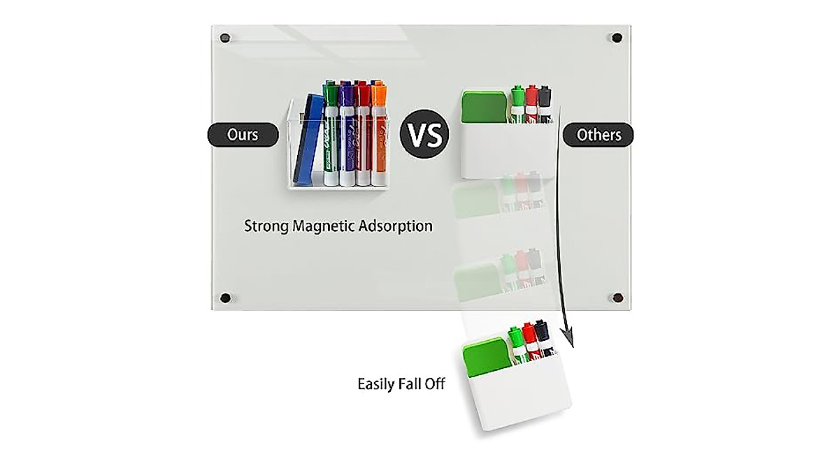 Magnetic Whiteboard Marker Holder for Home & Office