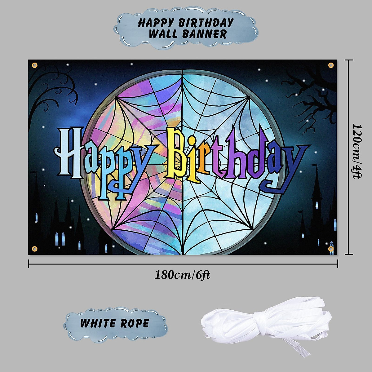 Wednesday Birthday Backdrop | Horror TV Show Party Decorations
