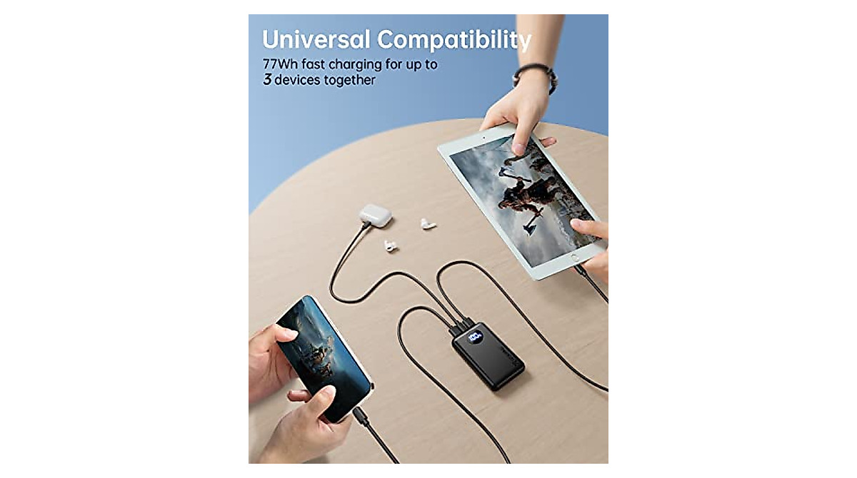 Power Bank Coolreall 20000mAh Con Ricarica Rapida 22.5W PD E QC4.0 – Mini Portatile Con Display LED, 3 Uscite, Compatibile Con IPhone E Galaxy - 2