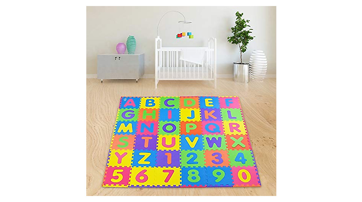 SAFEST Non Toxic Alphabet Puzzle Mat - Safe & Durable Learning Floor