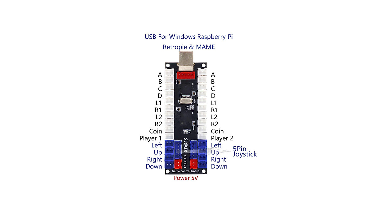 SJ@JX 2 Player USB Encoder Kit for Raspberry Pi