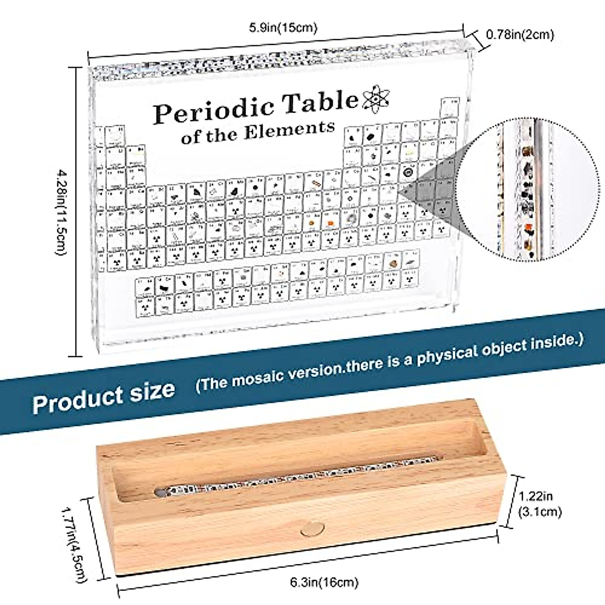 Engaging Acrylic Periodic Table with Real Elements