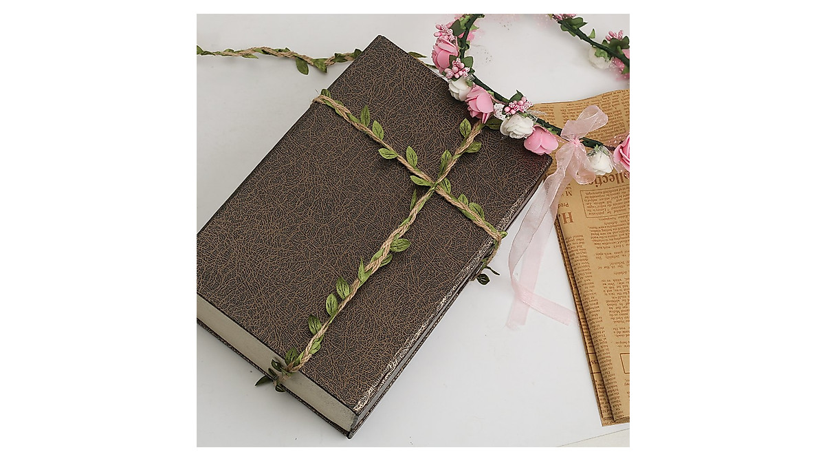 Tenn Well Burlap Leaf Ribbon - Natural Jute Twine 66 Feet