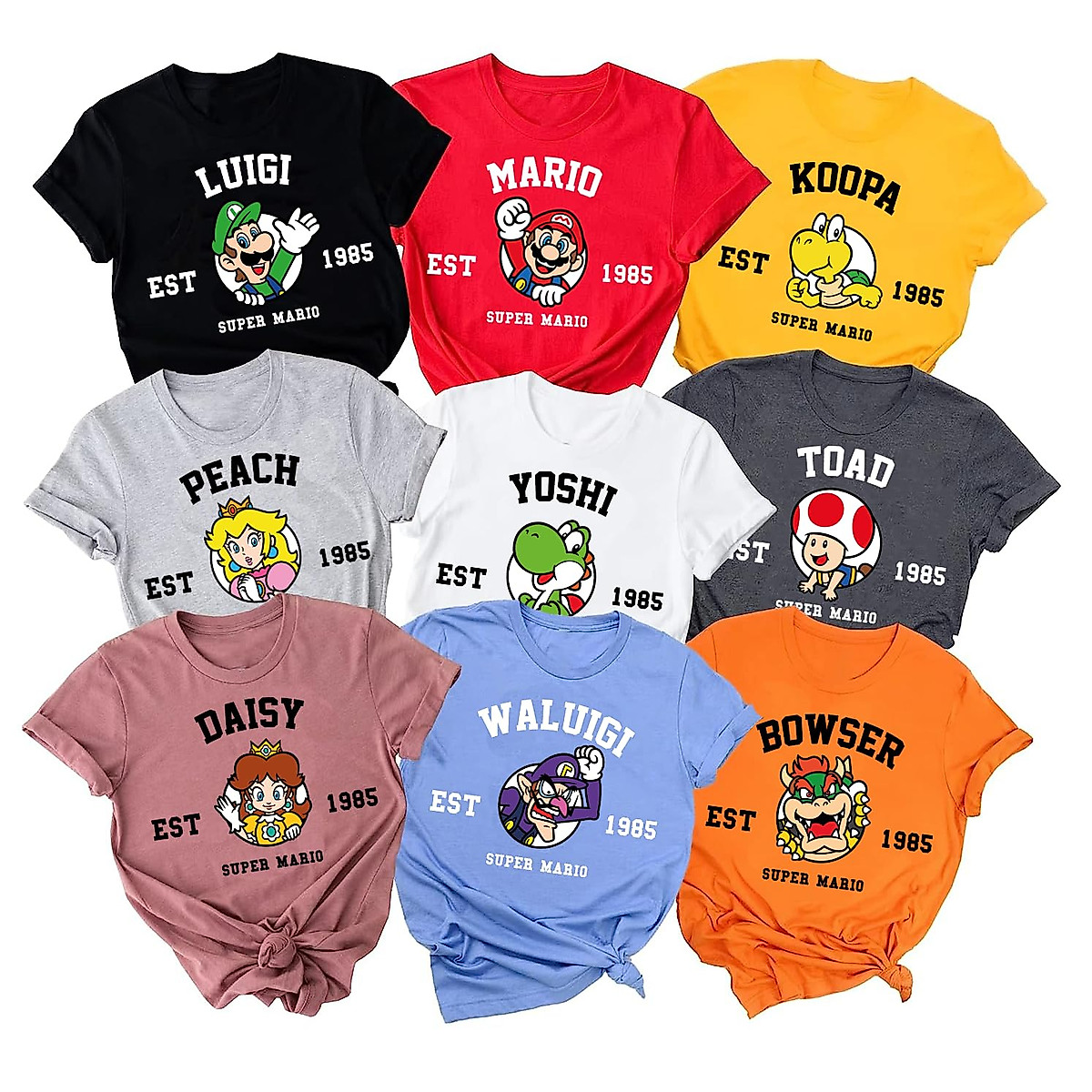 Personalized Mario Super Family Shirts for All Ages