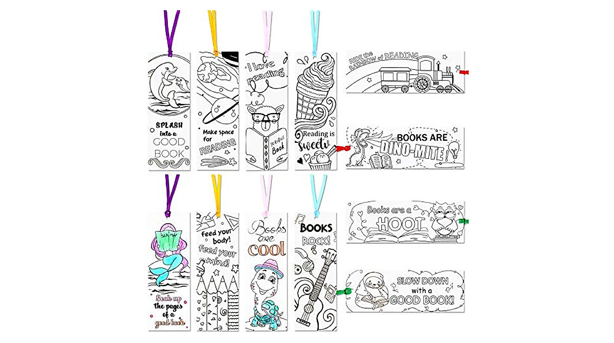 Color Your Own Bookmarks Set - 60 DIY Printable Bookmarks for Kids ...