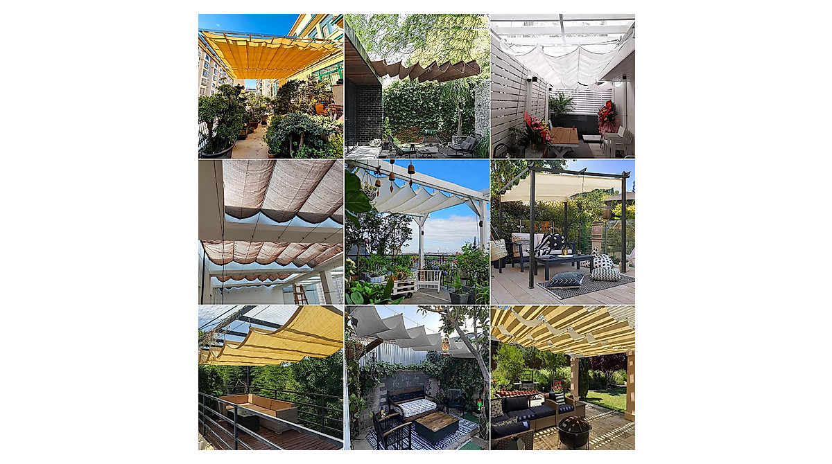 LXBAMKEA Retractable Wave Shade Sails for Outdoor Spaces