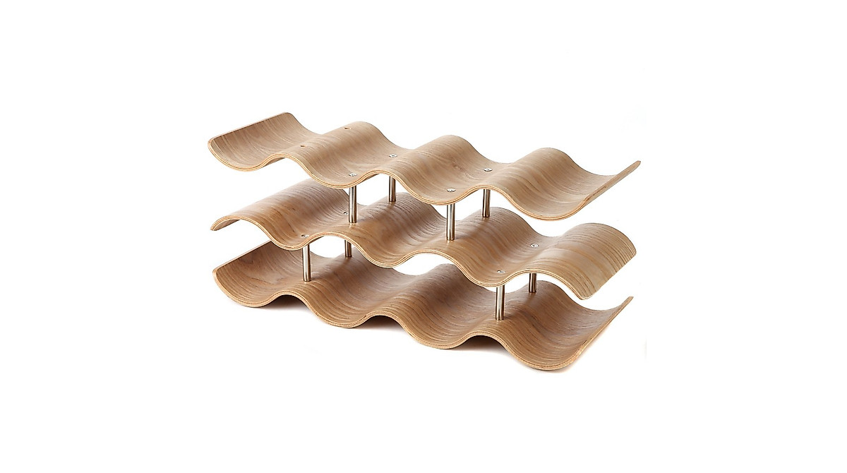 Lily's Home Wave Wine Rack - Stylish Desktop Storage for 11 Bottles