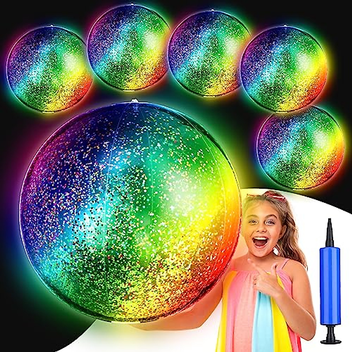 6 Jumbo LED Inflatable Beach Balls for Ultimate Fun