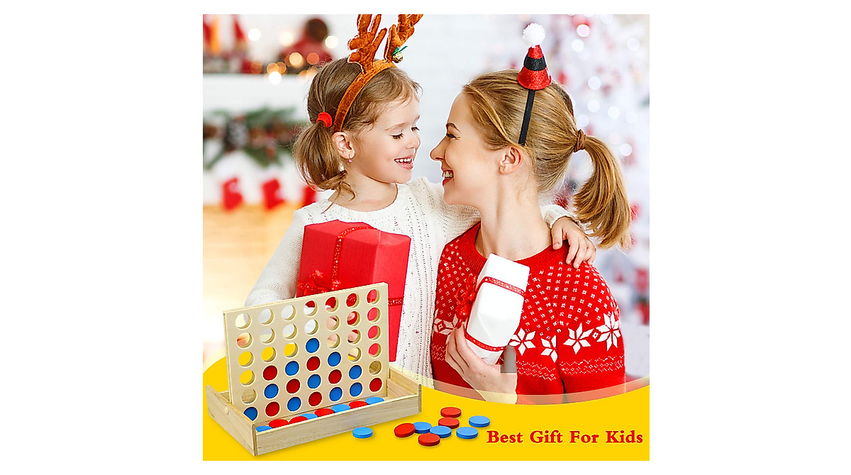 Petit Collage Day & Night Four In A Row Game - Wooden Strategy Game For Kids