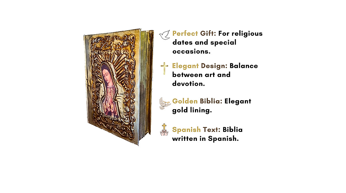 Catholic Spanish Bible Virgen de Guadalupe Large Print