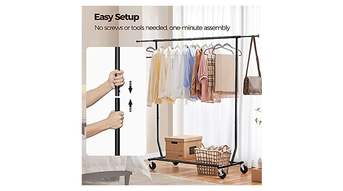 Yaheetech Heavy Duty Clothing Rack - Adjustable & Mobile