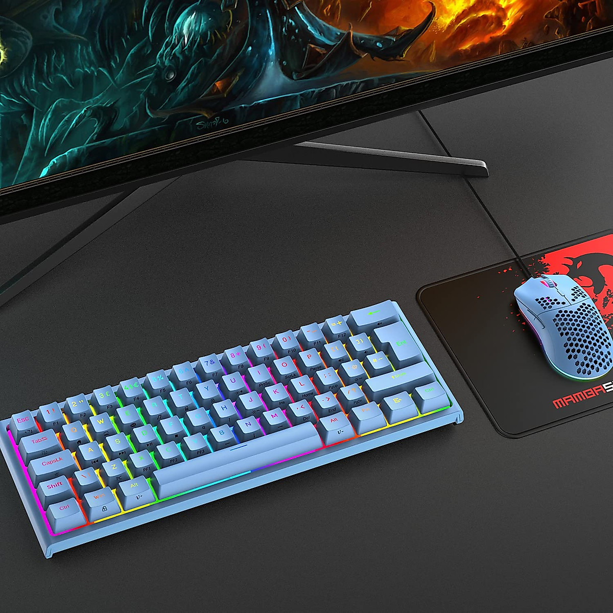 FELICON 60% Gaming Keyboard - Compact & RGB Backlit