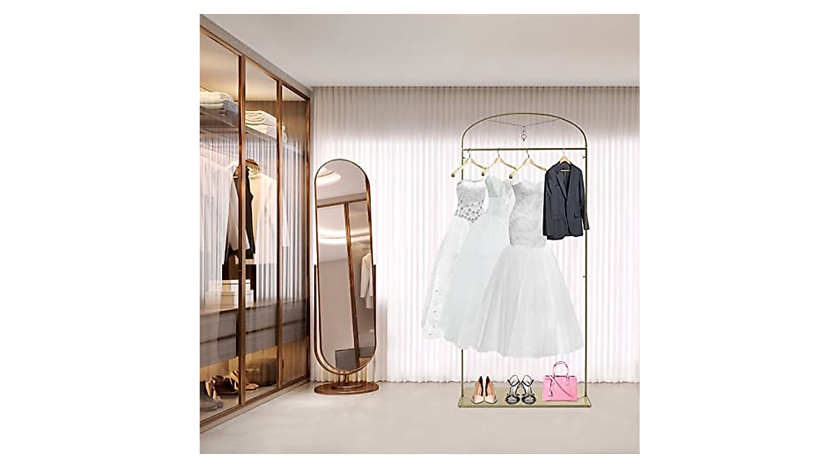 Gold Wedding Dress Rack - Heavy Duty Display Stand