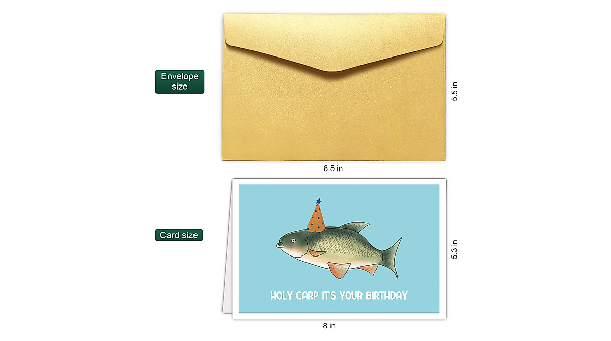 Funny Carp Birthday Card for Fishing Enthusiasts