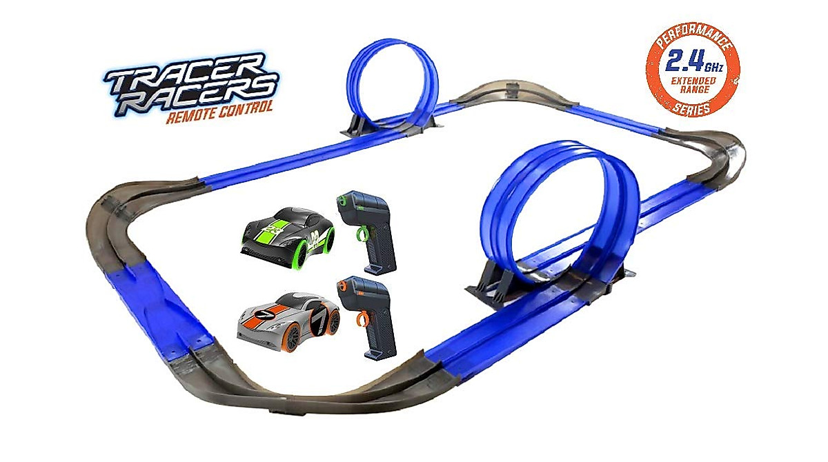 Tracer Racers RC: Slot-less Glow-in-Dark Racing Track Set