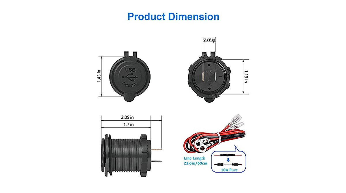 Quick Charge 3.0 Dual USB Charger Socket Waterproof 12V/24V with Touch ...
