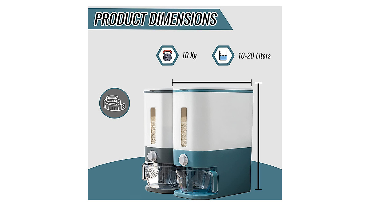 25 Lbs Rice Dispenser Container - Keep Grains Fresh