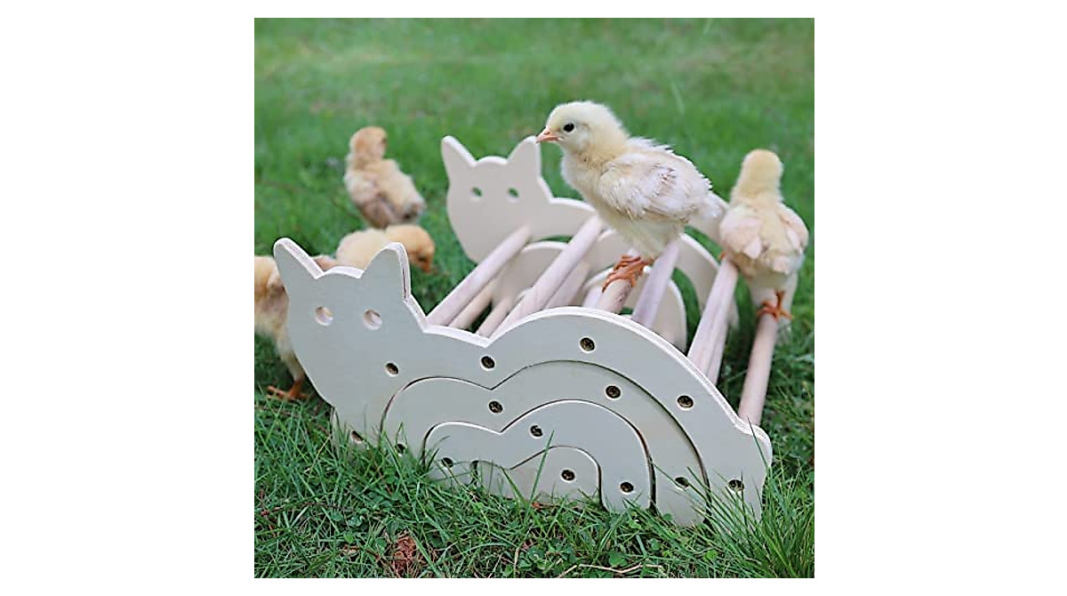 IDICO Chick Perch Roost 4 Pack - Natural Wooden Chicken Perches for ...