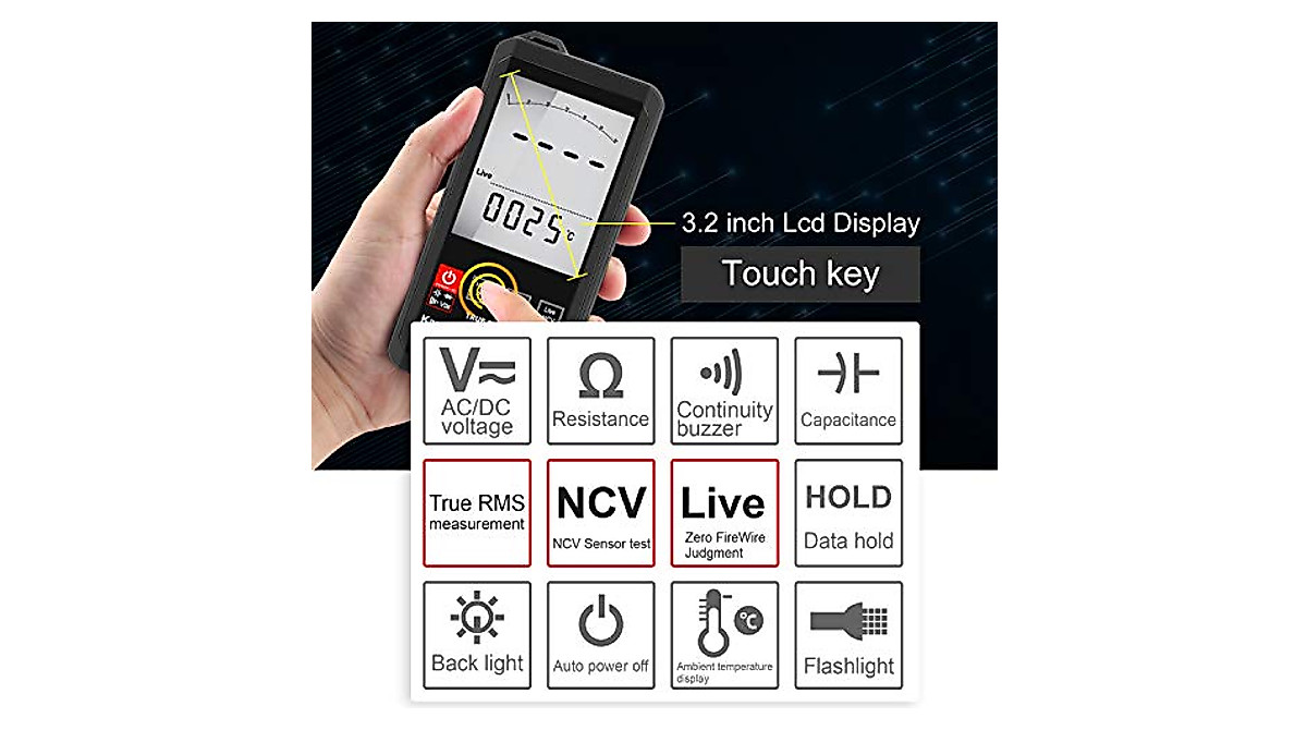Kaemeasu Smart Mini Touch Digital Multimeter - Ultra-Thin