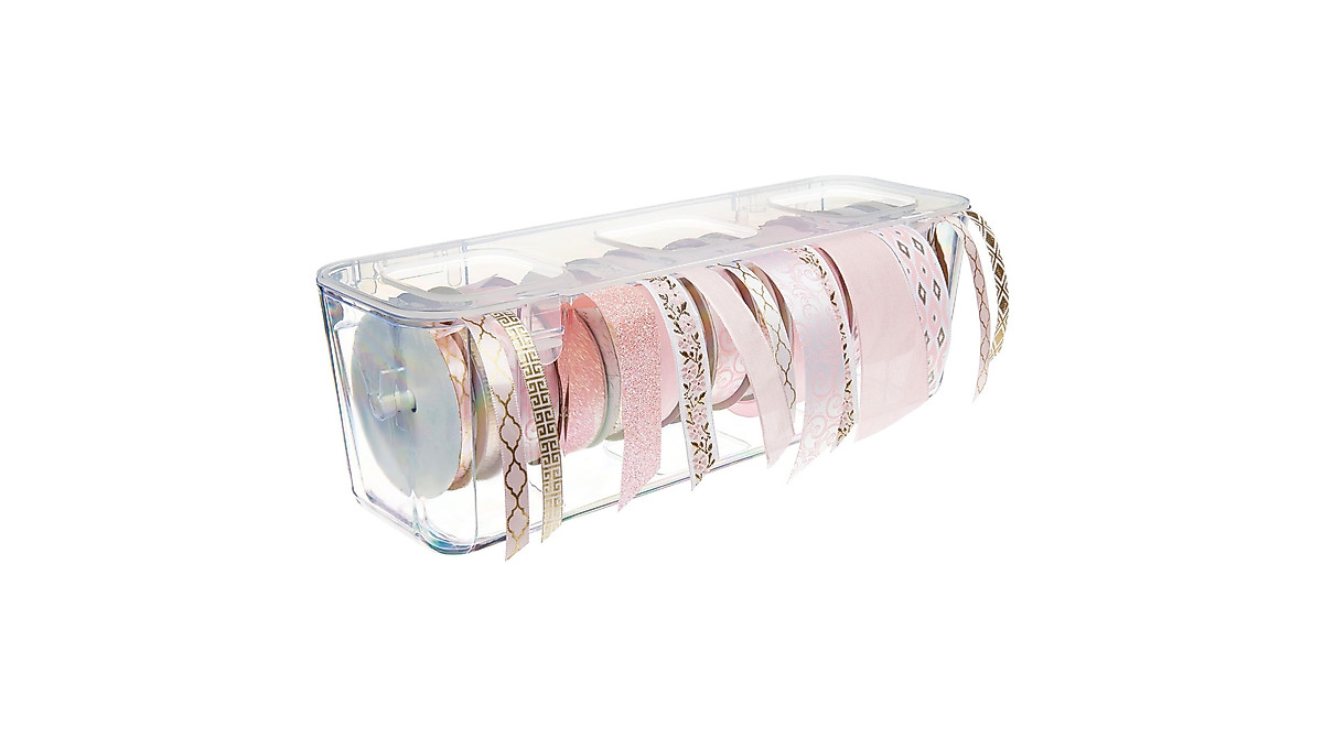 Deflecto Clear Ribbon Dispenser for Tangle-Free Craft Organization