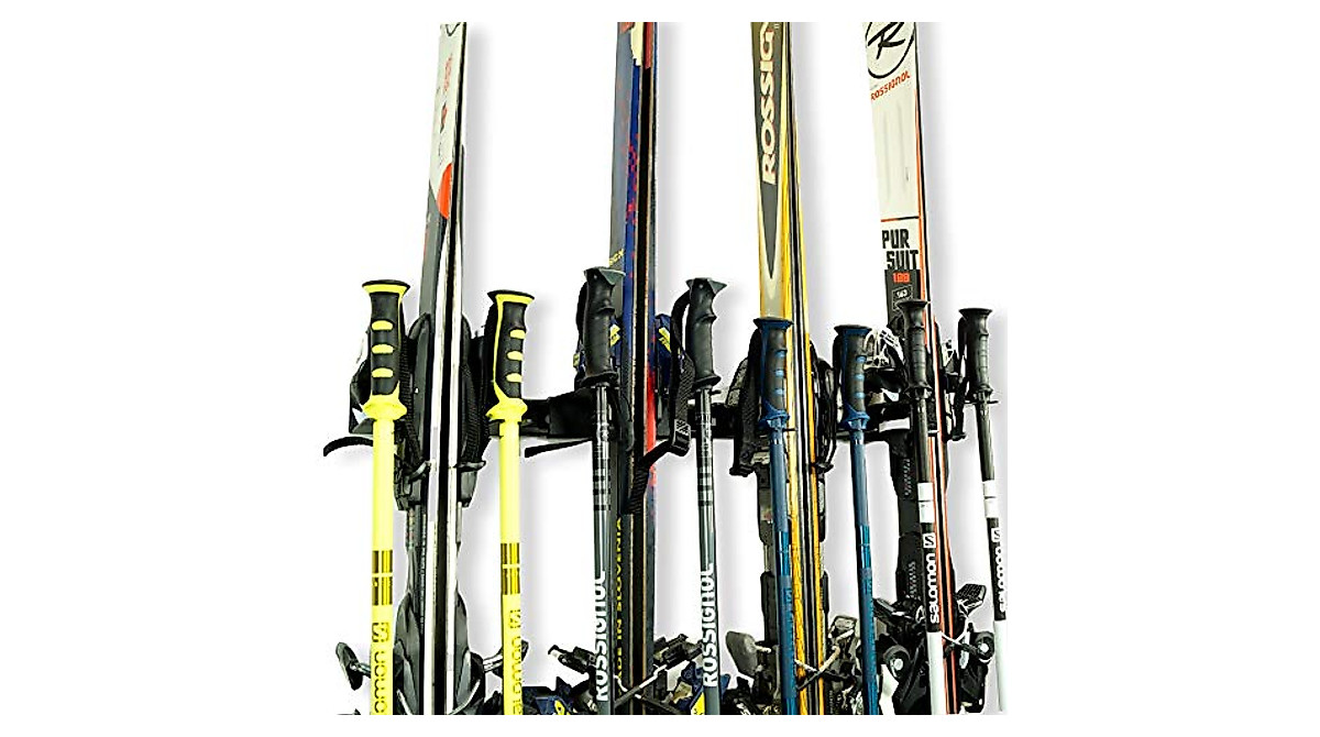 Koova Ski Rack for Garage Wall Storage | Durable Indoor Ski Organizer